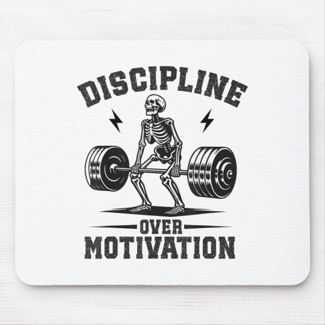 Discipline Over Motivation Gym Motivational Traini Mousepad (Vorne)