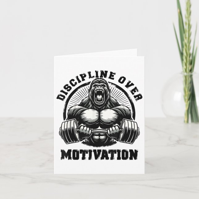 Discipline Over Motivation Weightlift Gym Quotes G Karte (Vorderseite)