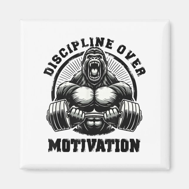 Discipline Over Motivation Weightlift Gym Quotes G Magnet (Vorne)
