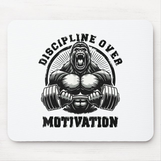 Discipline Over Motivation Weightlift Gym Quotes G Mousepad (Vorne)