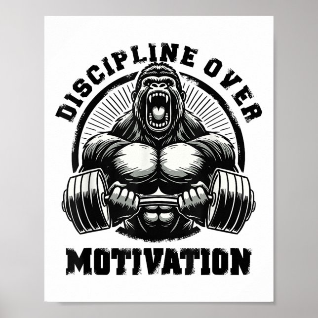 Discipline Over Motivation Weightlift Gym Quotes G Poster (Vorne)