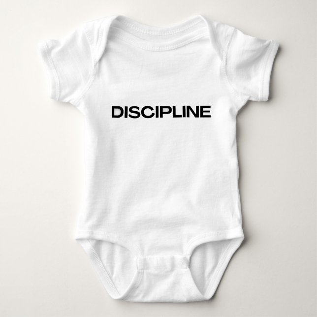 Discipline Over MotivationT-Shirt Baby Strampler (Vorderseite)