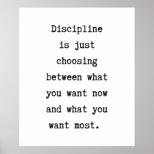Discipline Quote Poster Wall Art Inspiration