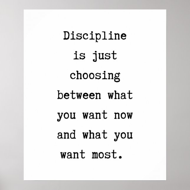 Discipline Quote Poster Wall Art Inspiration (Vorne)