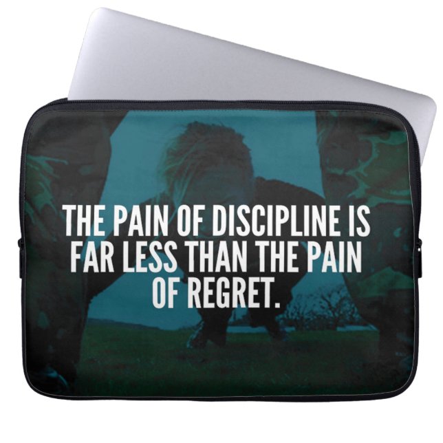 Discipline - Workout Inspiration Laptopschutzhülle (Vorderseite)