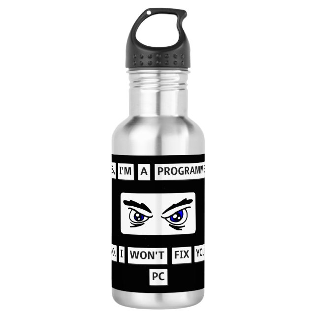 Disclaimer-T - Shirt Edelstahlflasche (Vorderseite)