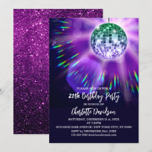 Disco 21. Geburtstagsparty Einladung
