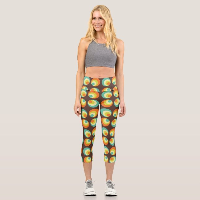 Disco 70er 60er Retro Pop Culture Capri Leggings (Vorderseite)