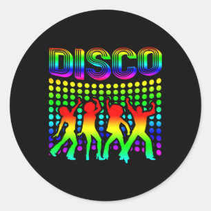 Disco 70er Disco-Thema Vintage Retro Tanzen 1 Runder Aufkleber