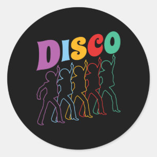 Disco 70er Disco Themed Vintag Retro Dancing 1970 Runder Aufkleber