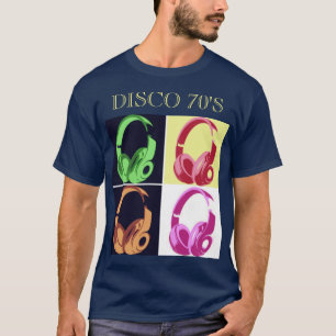 Disco 70er Jahre Blue Pop Art Musik Unterhaltung R T-Shirt