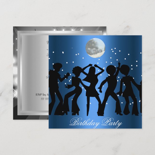 Disco 70's Geburtstagsparty Einladung (Vorne/Hinten)