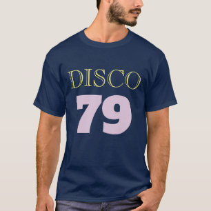 Disco 79 Blue Pop Art Musik Unterhaltung Retro T-Shirt