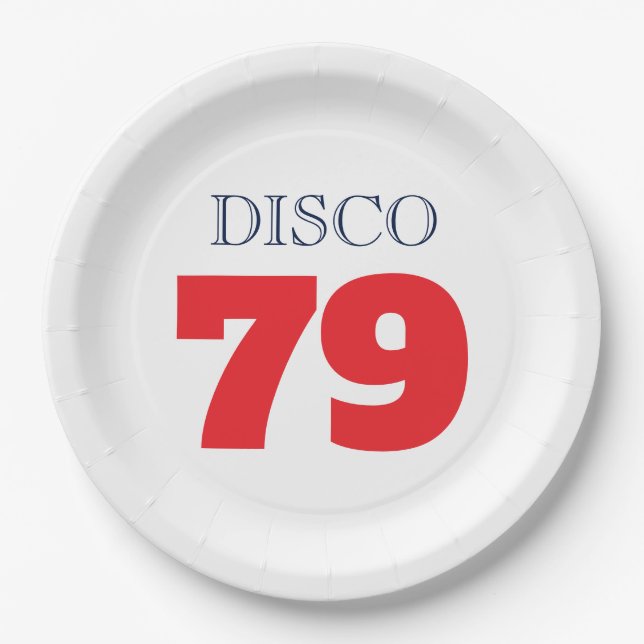 Disco 79 Pop Art Musik Unterhaltung Retro Pappteller (Vorderseite)