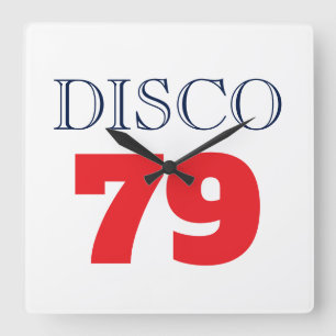Disco 79 Pop Art Musik Unterhaltung Retro Quadratische Wanduhr