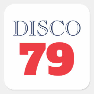 Disco 79 Pop Art Musik Unterhaltung Retro Quadratischer Aufkleber