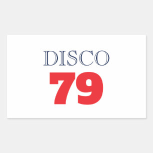 Disco 79 Pop Art Musik Unterhaltung Retro Rechteckiger Aufkleber
