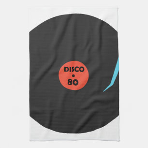 Disco 80's - Retro Party - weiß Geschirrtuch