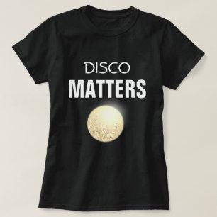 Disco-Angelegenheiten des 70er Retro glänzende T-Shirt