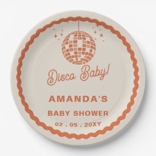 Disco Baby Retro Groovy Disco Kinderdusche Pappteller