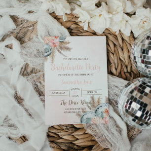Disco Bachelorette Einladung Boho Disco Thema