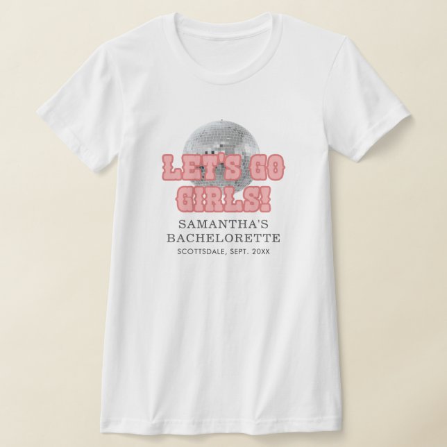 Disco Bachelorette Wochenende Party Retro 70er Ros T-Shirt (Ablage )