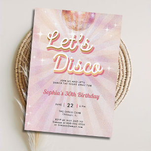 Disco Ball 70er Dance Party Retro 30. Geburtstag Einladung