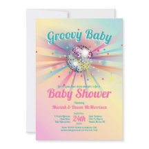 Disco Ball Baby Dusche Groovy Pastel Rainbow