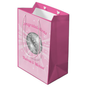 Disco Ball Baby Dusche Groovy Pink Girl Mittlere Geschenktüte