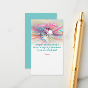 Disco Ball Baby Dusche Windeln Raffle Game Begleitkarte