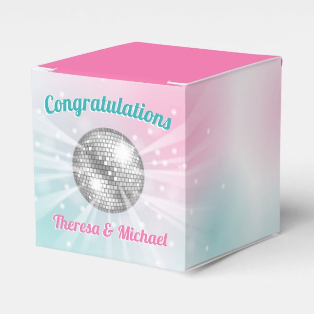 Disco Ball Baby Shower Groovy Geschenkschachtel (Vorderseite)