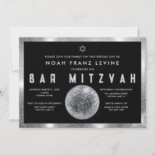 Disco Ball Bar Mitzvah Einladung