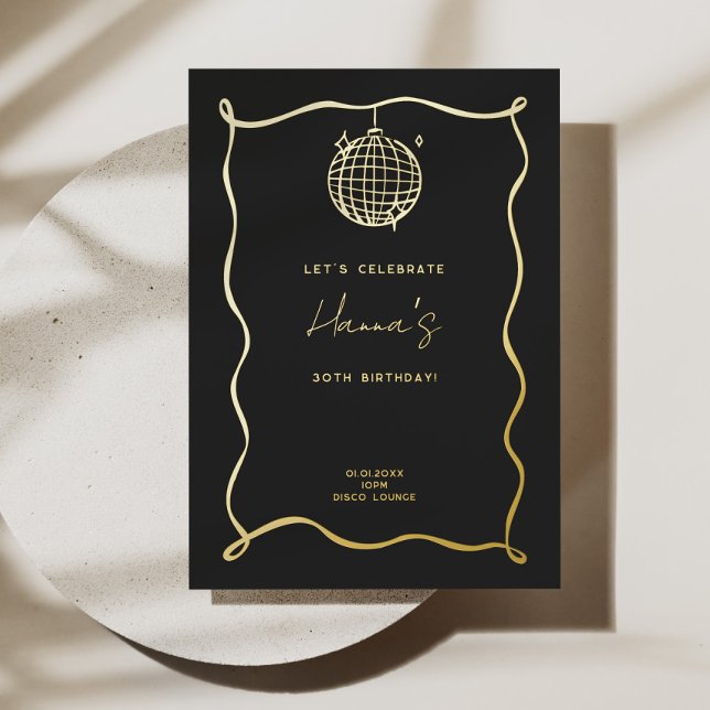 Disco Ball Birthday Foil Einladung (Disco Ball Birthday Foil Invitation)