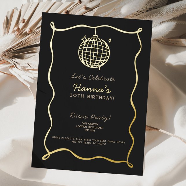 Disco Ball Birthday Foil Einladung (Disco Ball Birthday Foil Invitation)