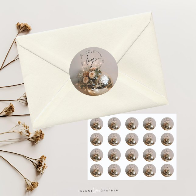 Disco Ball | Boho Florals | ästhetisch Runder Aufkleber (Von Creator hochgeladen)