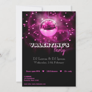 Disco-Ball des Valentines Tages- Party Einladung