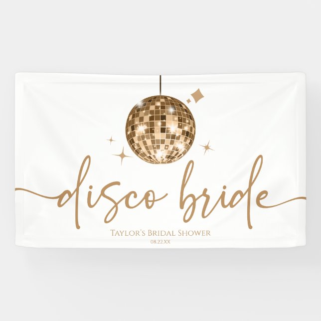 Disco Ball Disco Brautparty Banner (Horizontal)