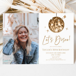 Disco Ball Disco Custom Foto Geburtstagsparty Einladung