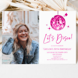 Disco Ball Disco Custom Foto Geburtstagsparty Einladung