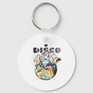 Disco Ball Disco Diva Königin - 70er Retro Vintage Schlüsselanhänger