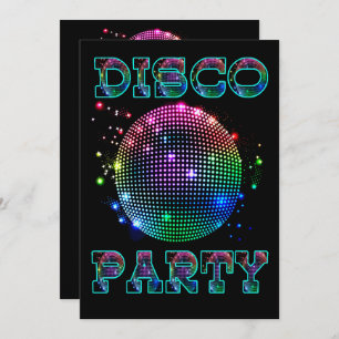 Disco-Ball-Disco-Party-Gewohnheits-Einladung Einladung