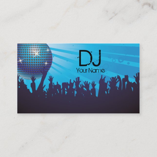 Disco Ball - DJ Visitenkarte Blue (Vorderseite)