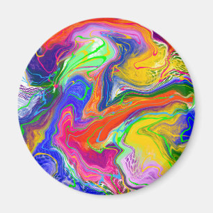 Disco Ball Electric Marble Fluid Art Magnet