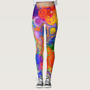 Disco Ball Electricity Fluid Art  Leggings