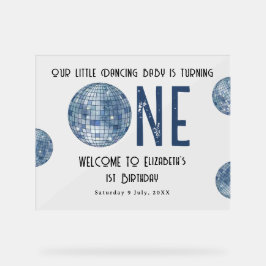 Disco Ball First Year 1st Birthday Party Acrylschild