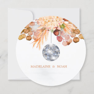 Disco Ball Floral Elegante Probe Hochzeitsfeier Einladung