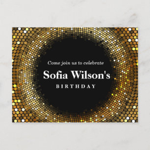 Disco Ball Geburtstag Postkarte Einladung