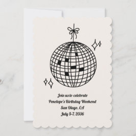 Disco Ball Geburtstagsparty Einladung