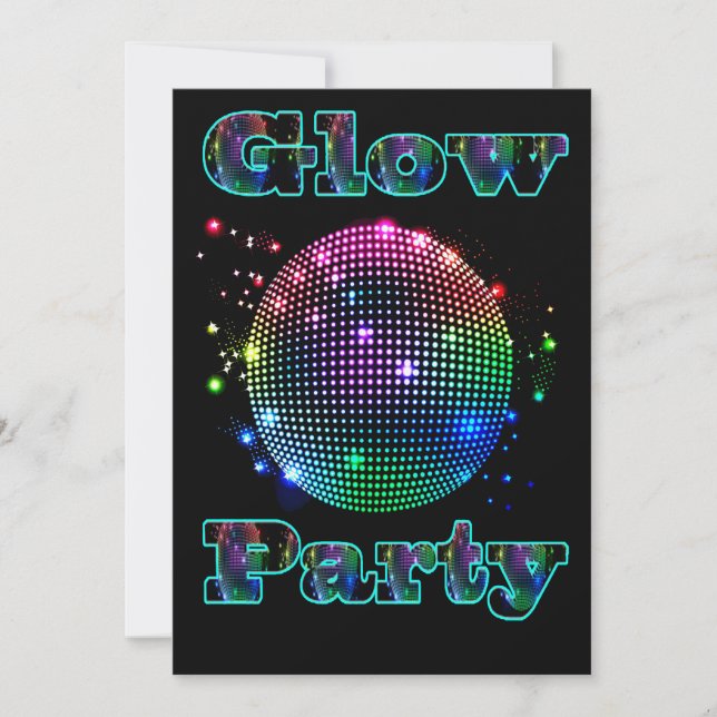 Disco-Ball-Glühen-Party-Gewohnheits-Einladung Einladung (Vorderseite)