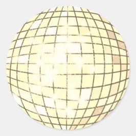 Disco Ball Gold Classic Round Sticker